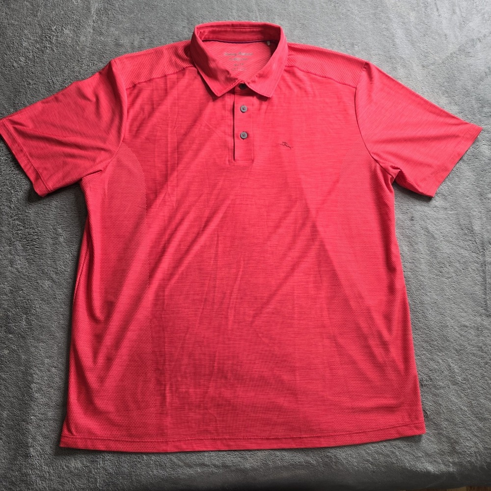 Tommy Bahama IslandZone Polo Mens XL Red Shot Sleeve Vacation Resort Beach